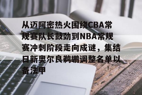 包含从迈阿密热火围绕CBA常规赛队长鼓劲到NBA常规赛冲刺阶段走向成谜，集结日新奥尔良鹈鹕调整名单以备法甲的词条